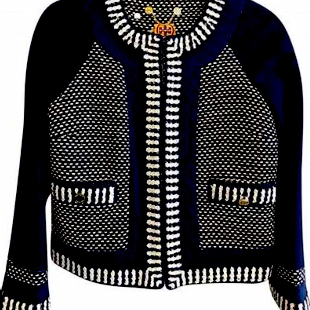 Tory Burch jacket - navy/white a classic!
